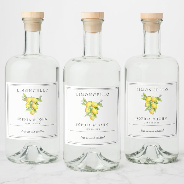 Limoncello italienischer Stil Lemon Alkoholflaschenetikett (Flaschen)