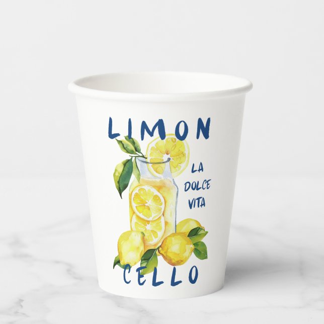 Limoncello Italy –La Dolce Vita Lemon Summer Party Pappbecher (Vorderseite)