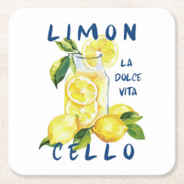 Limoncello Italy –La Dolce Vita Lemon Summer Party Rechteckiger Pappuntersetzer
