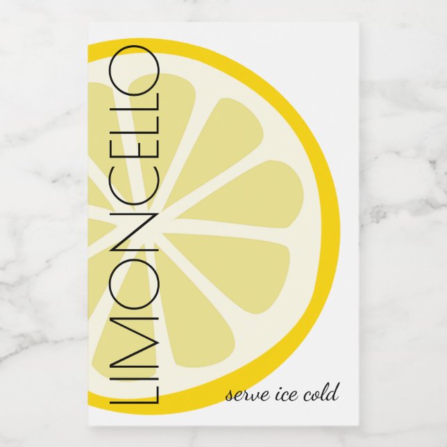 Limoncello Kleines Label mit modernem Lemon-Image  Lebensmitteletikett (Einzelnes Label)