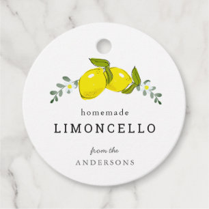 Limoncello Lemon Floral White Geschenkanhänger
