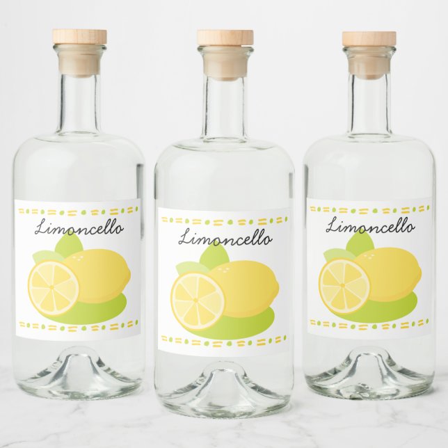 Limoncello Lemon Fruit Alkoholflaschenetikett (Flaschen)