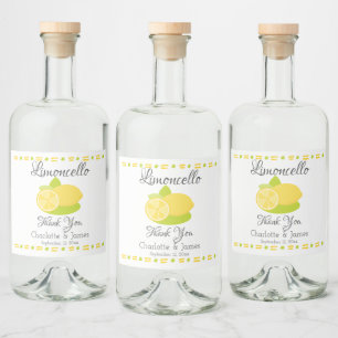 Limoncello Lemon Fruit Personalisiert Vielen Dank Alkoholflaschenetikett