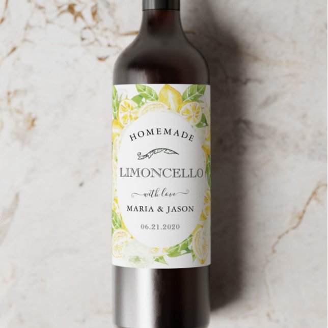 Limoncello Lemon Tree Favor Mini Flaschenetikett Weinetikett (Von Creator hochgeladen)