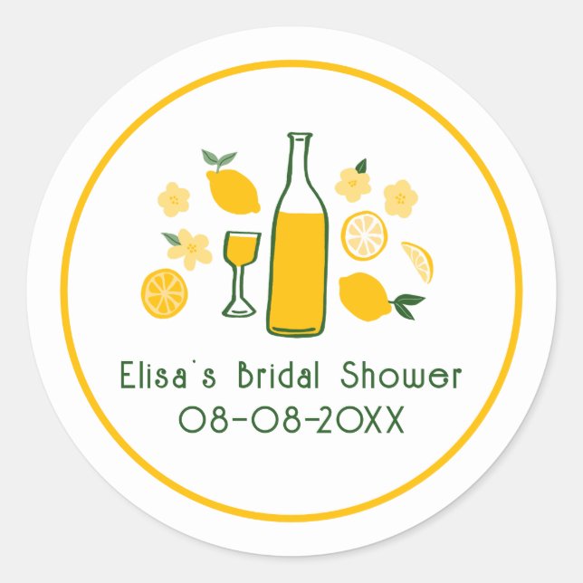 Limoncello Lemonade Lemon CUSTOM Brautparty Runder Aufkleber (Vorderseite)