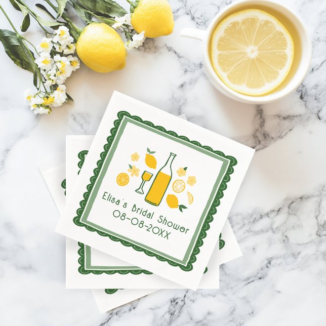 Limoncello Lemonade Lemon CUSTOM Brautparty Serviette (Limoncello Lemonade Lemon CUSTOM Bridal Shower Napkins
)