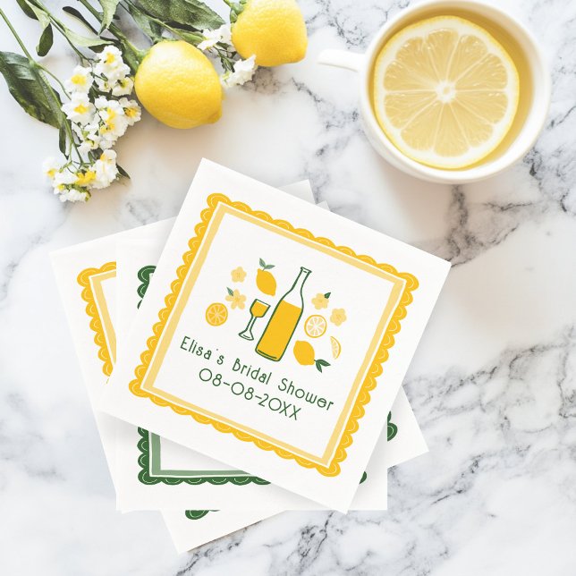 Limoncello Lemonade Lemon CUSTOM Brautparty Serviette (Limoncello Lemonade Lemon CUSTOM Bridal Shower Napkins
)