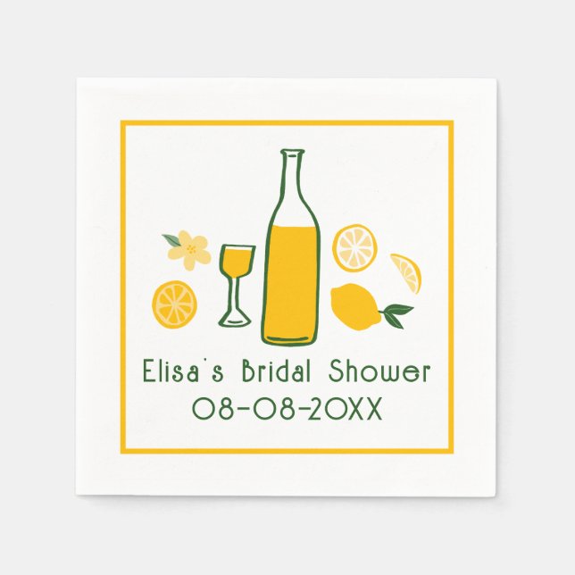 Limoncello Lemonade Lemon CUSTOM Brautparty Serviette (Vorderseite)