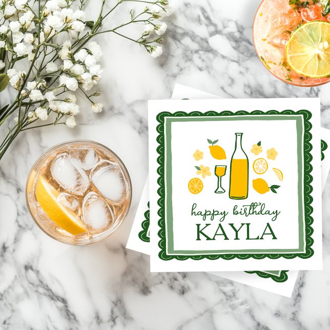 Limoncello Lemonade Lemon CUSTOM Geburtstag Serviette (Limoncello Lemonade Lemon CUSTOM Birthday Napkins
)
