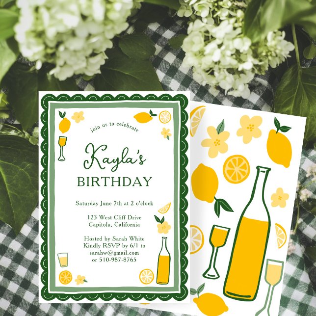Limoncello Lemonade Lemons CUSTOM BIRTHDAY PARTY Einladung (Limoncello Lemonade Lemons CUSTOM BIRTHDAY PARTY Invitation
)