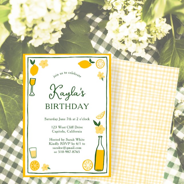 Limoncello Lemonade Lemons CUSTOM BIRTHDAY PARTY Einladung (Limoncello Lemonade Lemons CUSTOM BIRTHDAY PARTY Invitation
)