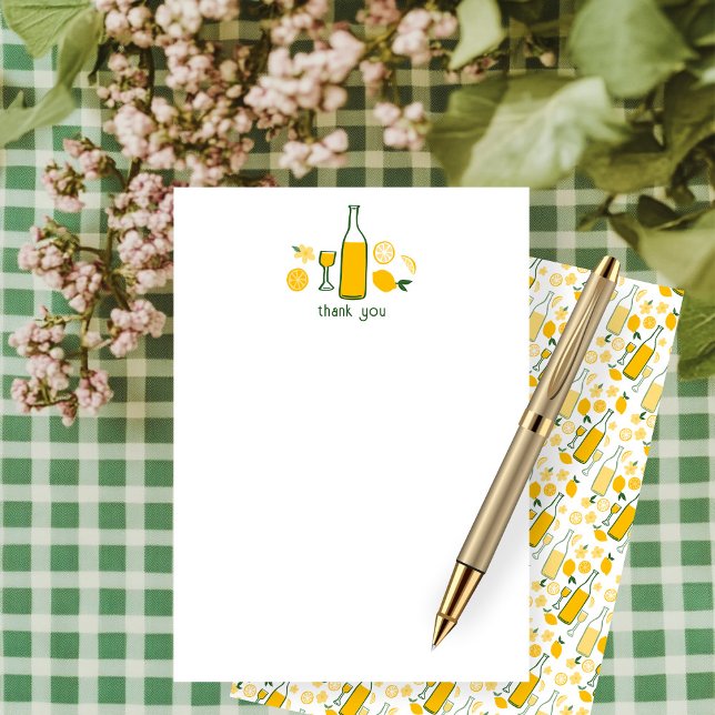 Limoncello Lemonade Lemons CUSTOM Brautparty Dankeskarte (Limoncello Lemonade Lemons CUSTOM Bridal Shower Thank You Note Card
)