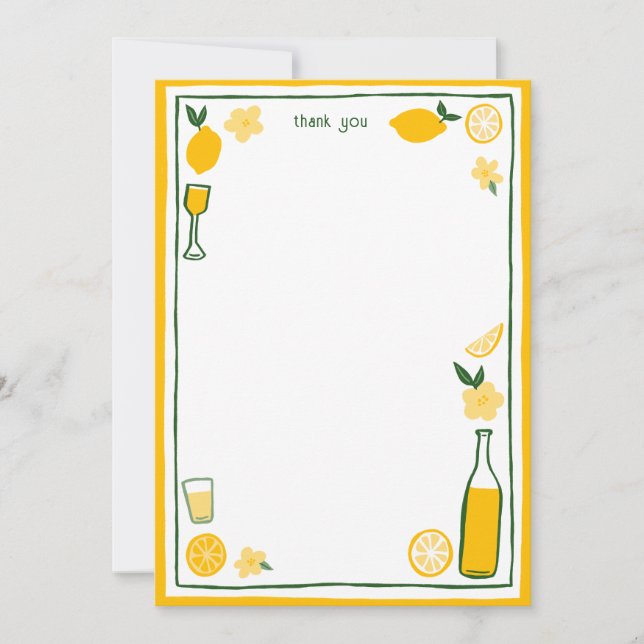 Limoncello Lemonade Lemons CUSTOM Brautparty Dankeskarte (Vorderseite)
