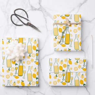 Limoncello Lemonade Lemons Geburtstags-Brautparty Geschenkpapier Set