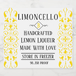 Limoncello Likörr Extravagant Wedding Guest Gefall Alkoholflaschenetikett