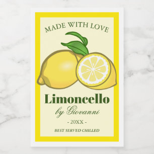 Limoncello LiQueur Limoncino Lemons Lebensmitteletikett
