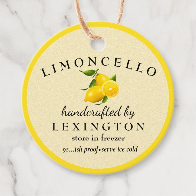 Limoncello Modern für eine Flasche Geschenkanhänger (Vorderseite)