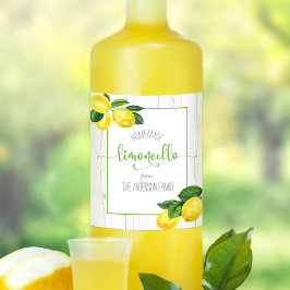 Limoncello rustic Aquarelllemonen Namensschrift Weinetikett