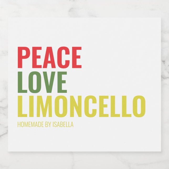 Limoncello Set für Lebensmittel und Getränke Alkoholflaschenetikett (Einzelnes Label)