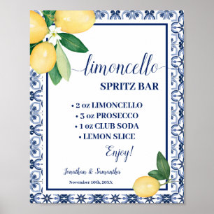 Limoncello Spritz Bar Schild Blau Mediterran