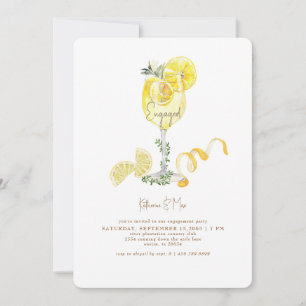 Limoncello Spritz Gold Text Engagement Party Einladung