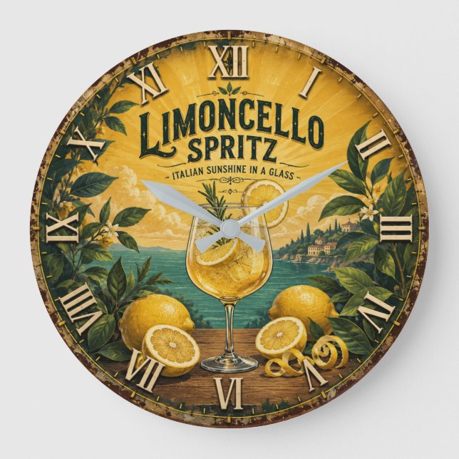  Limoncello Spritz Italian  Große Wanduhr (Vorderseite)