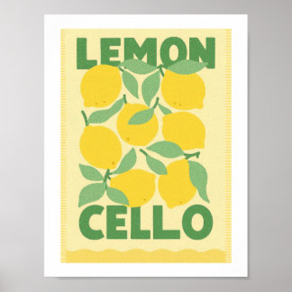 Limoncello Vintage Zitrone Mittelmeer Zitrus Poster
