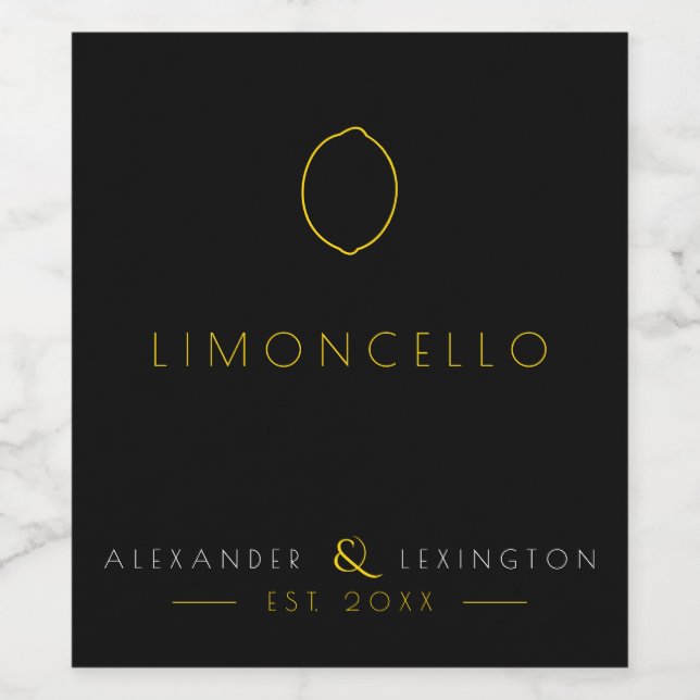 Limoncello Wedding Guest Fvor Flaschenetikett | Weinetikett (Einzelnes Label)