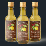 Limoncello Wood Christmas Mini Flasche Label Weinetikett<br><div class="desc">Elegant Watercolor Lemon Greenerity Holiday Red Bow hausgemachte Limoncello Frohe Weihnachten Mini Flaschen Labels - Rustikale Holzdrucke</div>