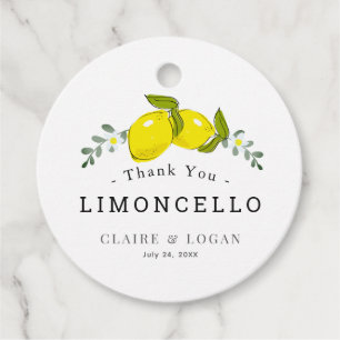 Limoncello Zitronen Blumen Hochzeit Geschenkanhänger