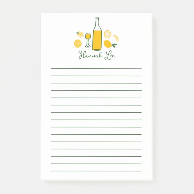 Limoncello Zitronen INDIVIDUELLER Name Süß Post-it Klebezettel (Vorderseite)