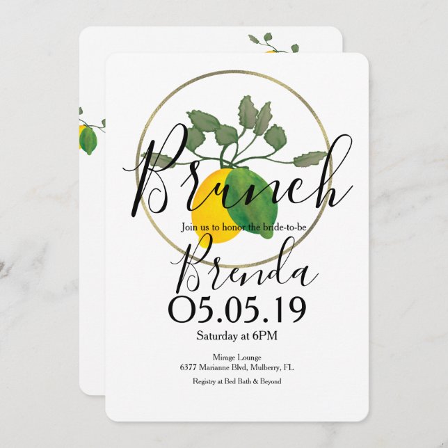 Limoncillo Limon Lemon Einladung (Vorne/Hinten)