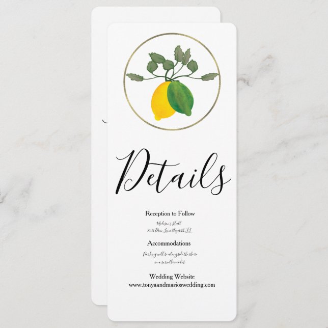 Limoncillo Limon Lemon Einladung (Vorne/Hinten)