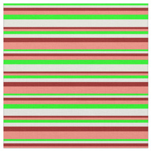 Limone, beige, dunkelrote und lachsfarbene Streife Stoff