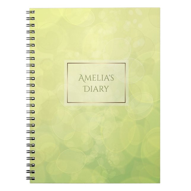 Limone Beschaffenheit abstrakten bokeh Grüns. Name Notizblock (Vorderseite)