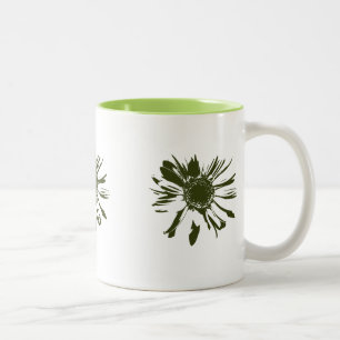 Limone Gerbera-Blume Zweifarbige Tasse