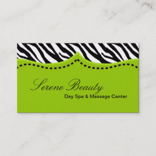 Limone Gree Zebra Print Animal Muster Business Car Visitenkarte