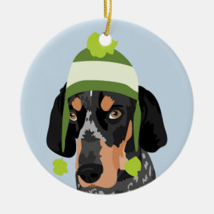 Limone grüne Hutcoonhound-Verzierung Keramikornament