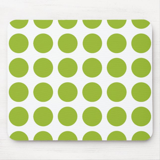 Limone grüne Polka-Punkte Mousepad (Vorne)