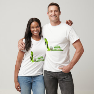 Limone grüne Stilett-, Kuchen-und Hut-Kunst T-Shirt