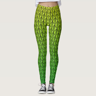 Limone grüner Drache-Skala-(verblassen Sie), Leggings