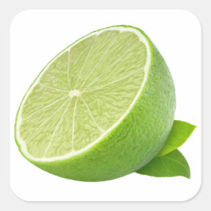 Limone Hälfte Quadratischer Aufkleber
