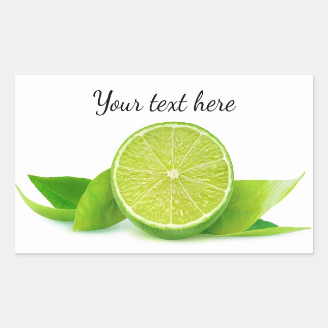 Limone Hälfte Rechteckiger Aufkleber (Vorderseite)