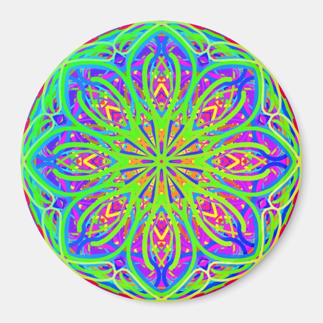 Limone Lila Mandala Style Boho Magnet (Vorne)