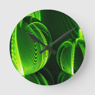 Limone Linien in zwei Bällen Runde Wanduhr