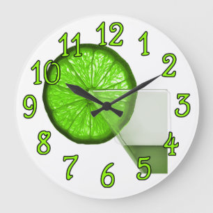 Limone Martini-Getränkentwurf Bar-Küchen-Wand-Uhr Große Wanduhr