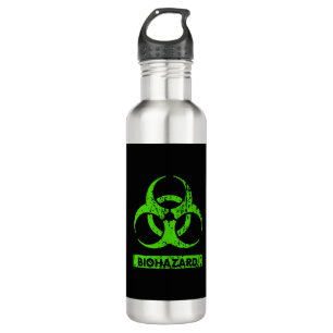 Limone Neon Green Bio-Hazard-Chemikalien Graphic Edelstahlflasche