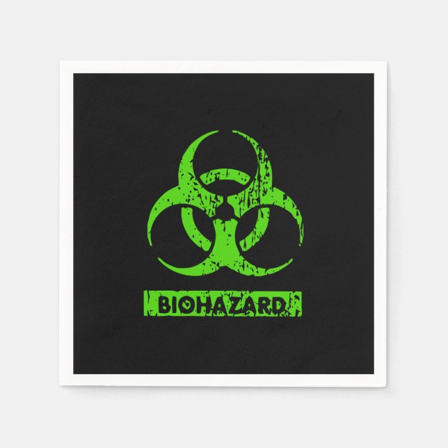Limone Neon Green Bio-Hazard-Chemikalien Graphic Serviette (Vorderseite)