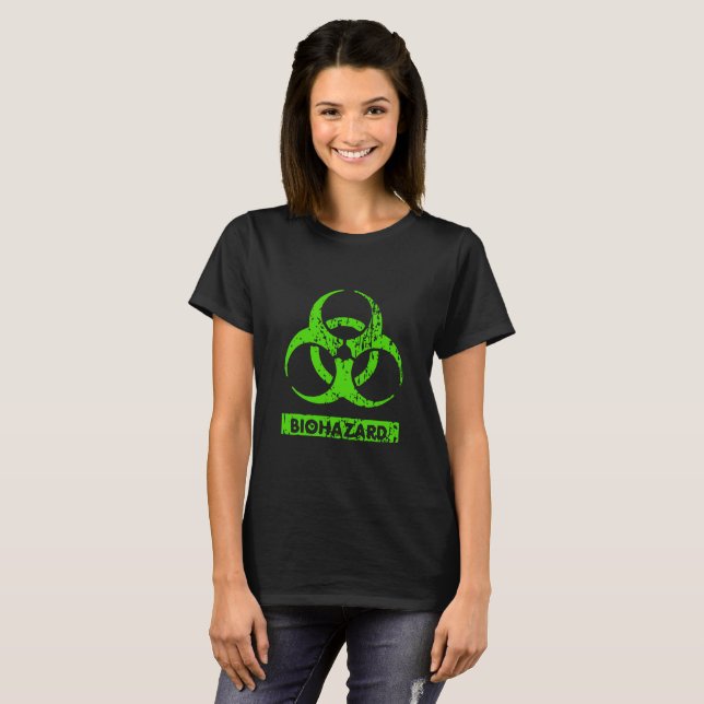 Limone Neon Green Bio-Hazard-Chemikalien Graphic T-Shirt (Vorne ganz)