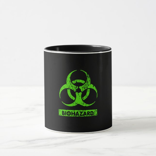Limone Neon Green Bio-Hazard-Chemikalien Graphic Tasse (Zentrum)